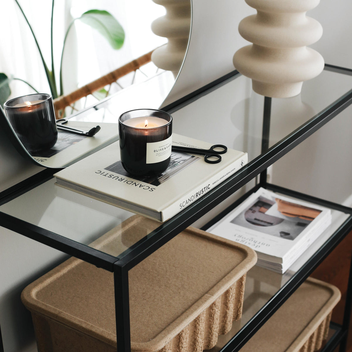 Dressing tables - Dressing table Avignon Black Glass 100x85x30 cm - Dimehouse