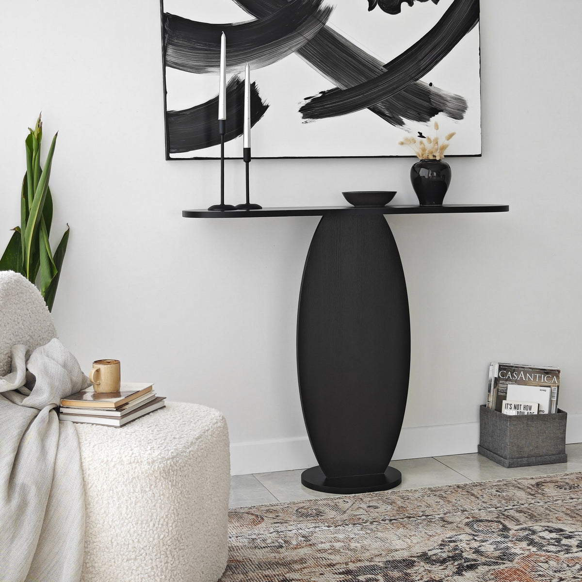 Dressing tables - Dressing table Ellittica Anthracite Melamine 100x81x30 cm - Dimehouse