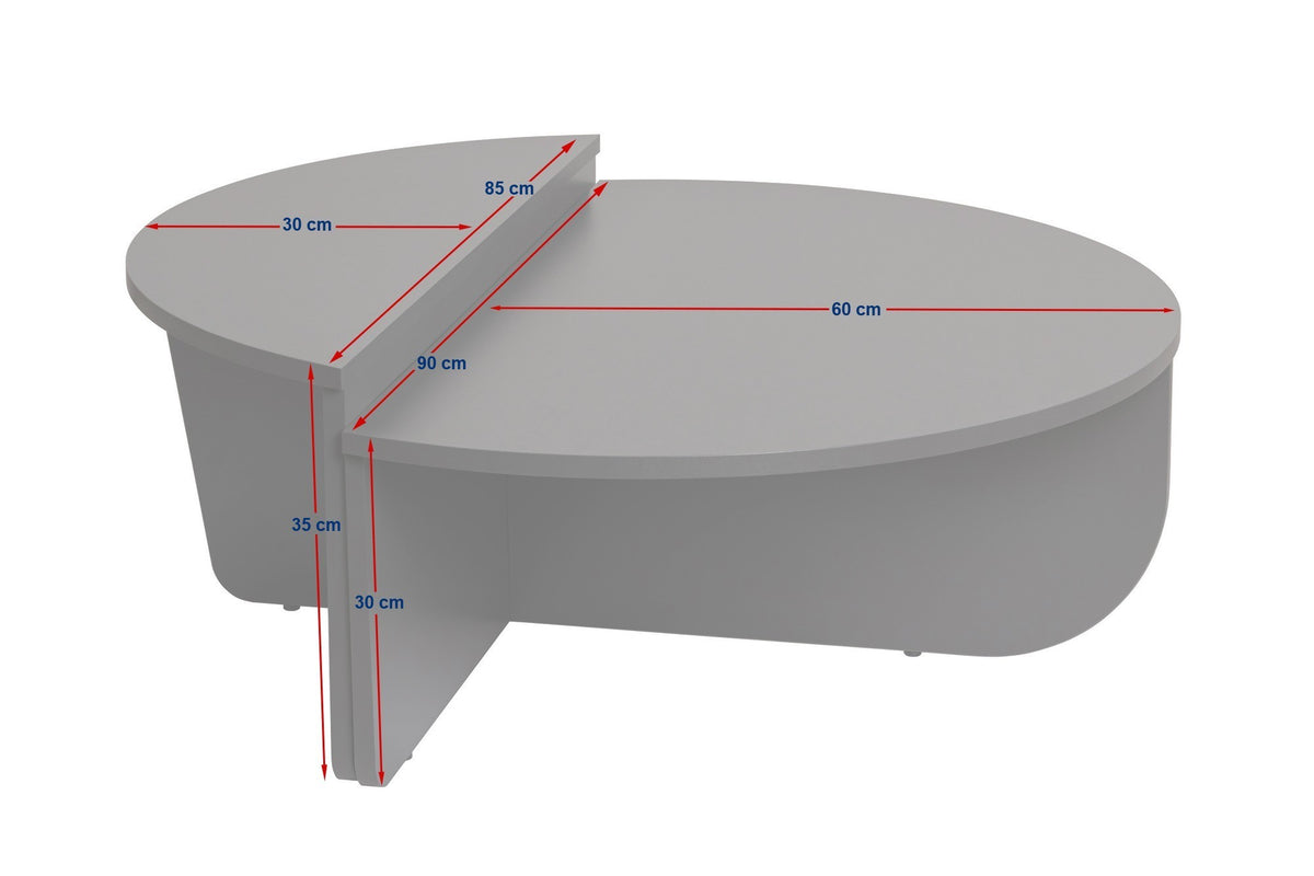 Coffee Tables - Round Coffee Table Black Stepped Melamine 85 cm Orin - Dimehouse