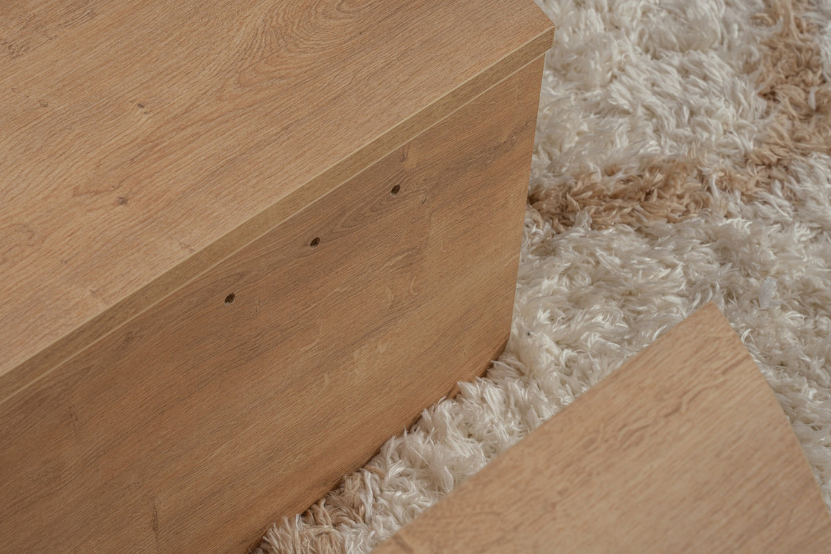 Coffee Tables - Round Coffee Table Natural 85 cm Melamine Orin - Dimehouse