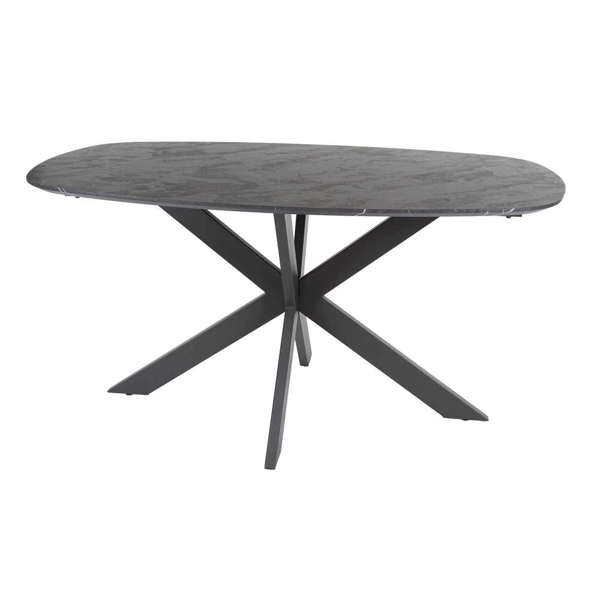 Dining tables - Mysha Danish Oval Melamine Dining Table Black 150x90 cm - Dimehouse