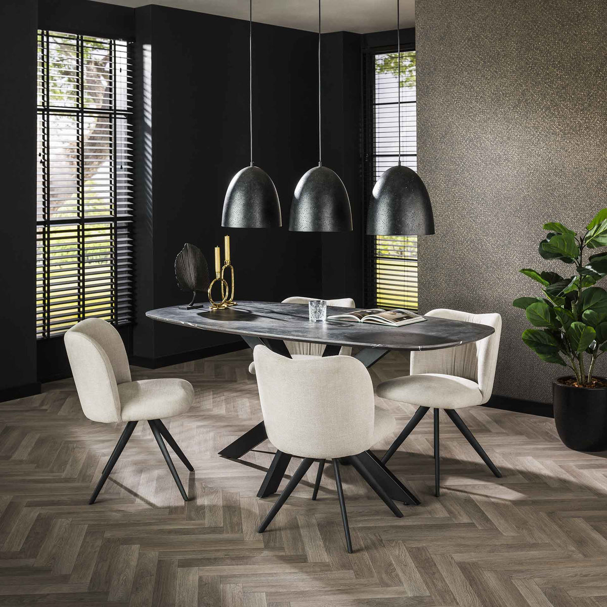 Dining tables - Mysha Danish Oval Melamine dining table 180x90 cm - Dimehouse