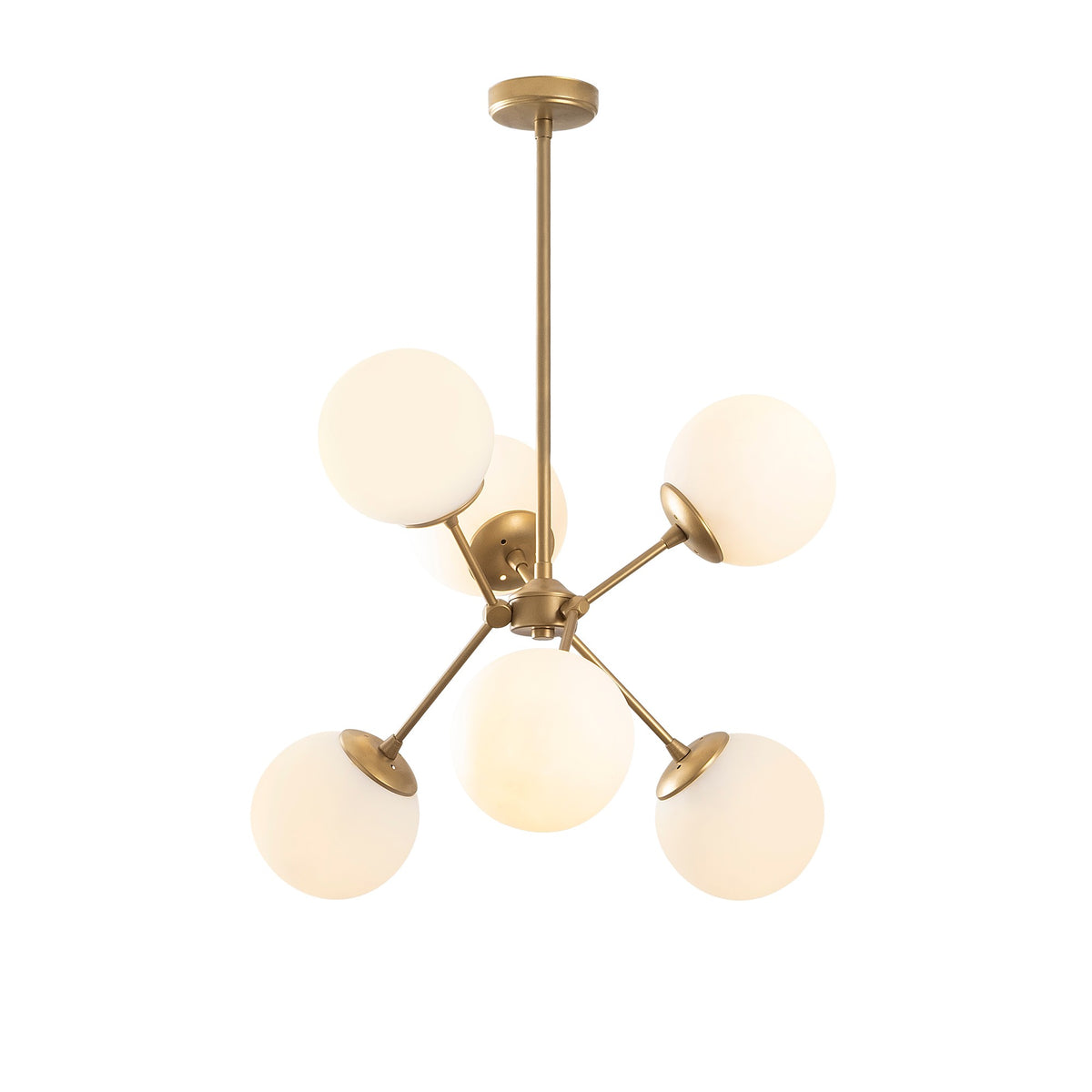 Hanging lamps - Hanging lamp 6 - lights Gold Glass Sereno - Dimehouse