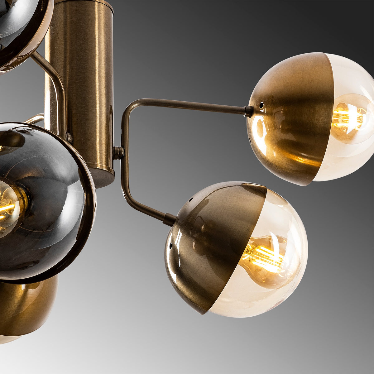Hanging lamps - Hanging lamp 10 - light Bronze-colored Glass Carina - Dimehouse