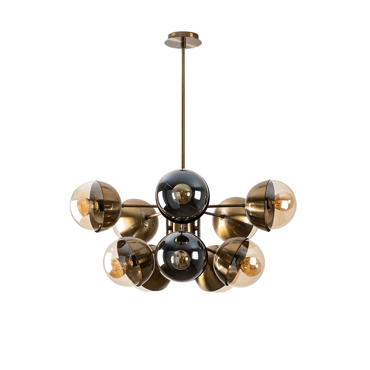 Hanging lamps - Hanging lamp Bronze-colored Glass Carina - Dimehouse
