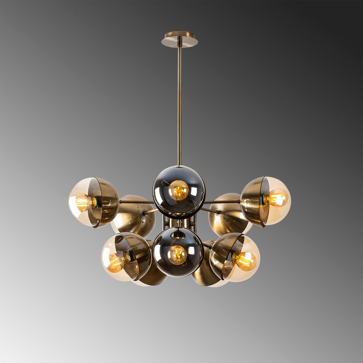 Hanging lamps - Hanging lamp Bronze-colored Glass Carina - Dimehouse