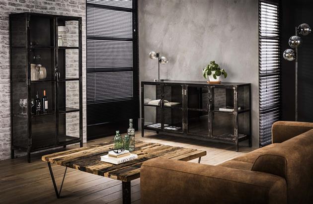 Wall cabinets - Display cabinet Elias metal with glass - Dimehouse