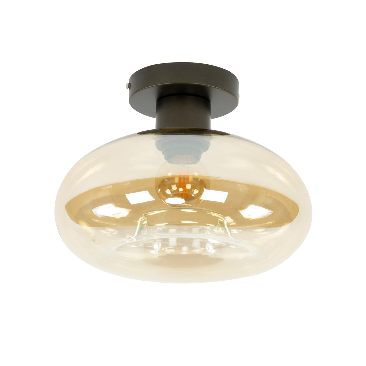Ceiling lamps - Ceiling lamp Sola 1 - light Amber glass 27 cm - Dimehouse