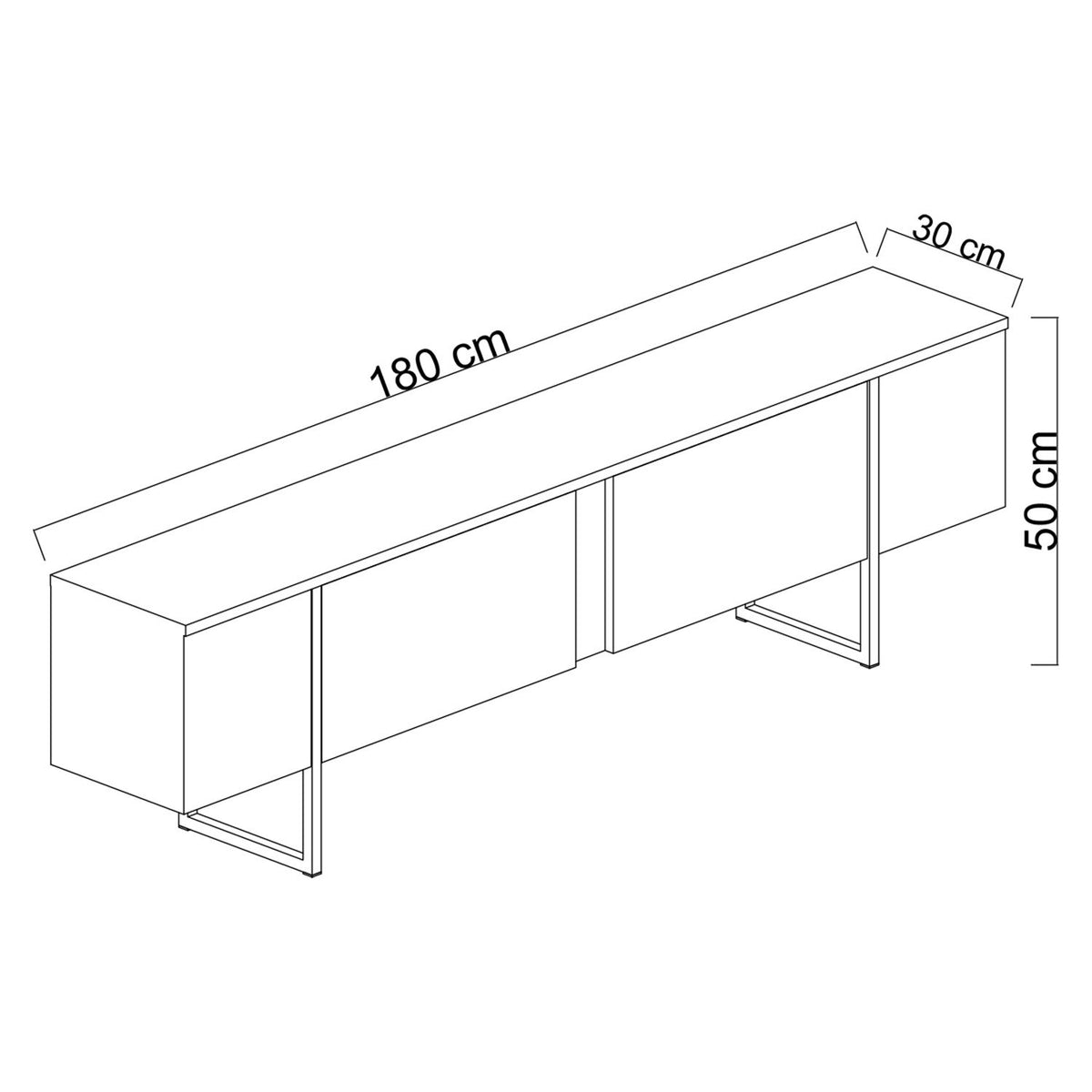 TV Furniture - TV Furniture Luxury Anthracite Gold Melamine 180x50x30 cm - Dimehouse
