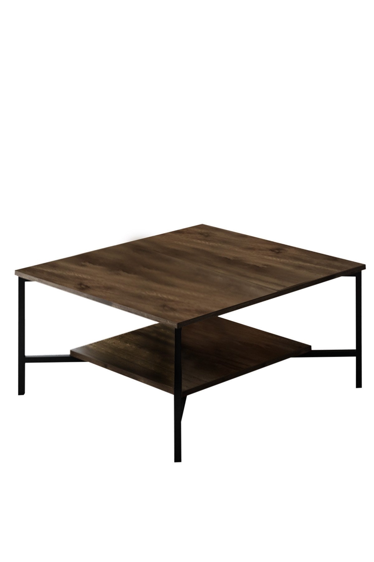 Furniture sets - Furniture set Walnut - Black - Chrome Line - Coffee table + TV Furniture - Dimehouse