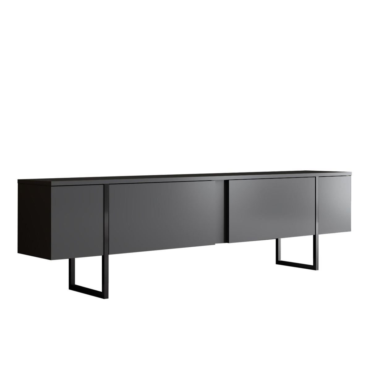 Furniture Sets - Furniture Set Anthracite Luxury - Coffee Table + TV Furniture - Black Frame - Dimehouse