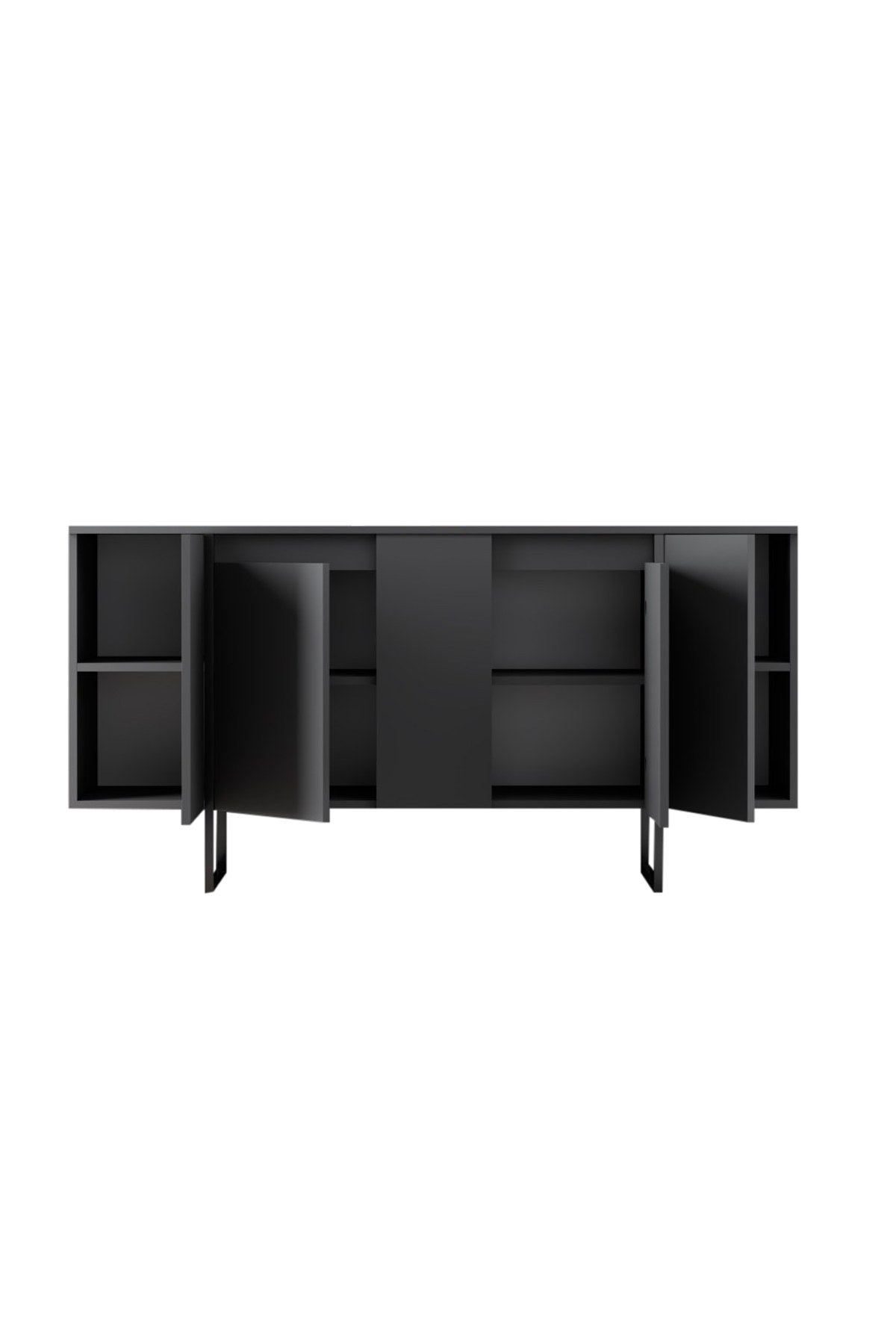 Sideboards - Modern Sideboard Anthracite Luxury 160x80x35 - Black Frame - Dimehouse