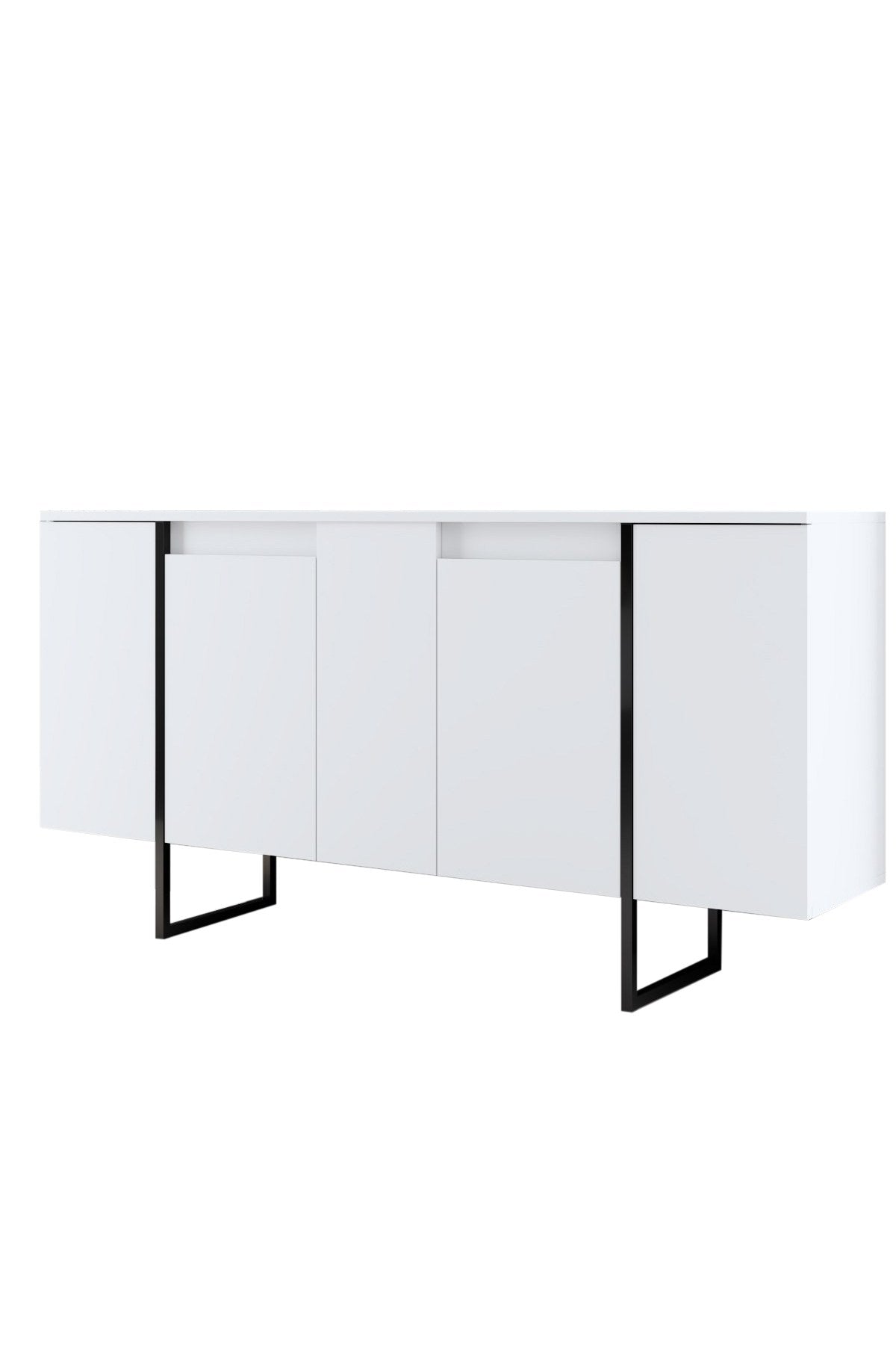 Furniture Sets - Furniture Set White Luxury - Coffee Table + TV Furniture + Dresser - Black Frame - Dimehouse