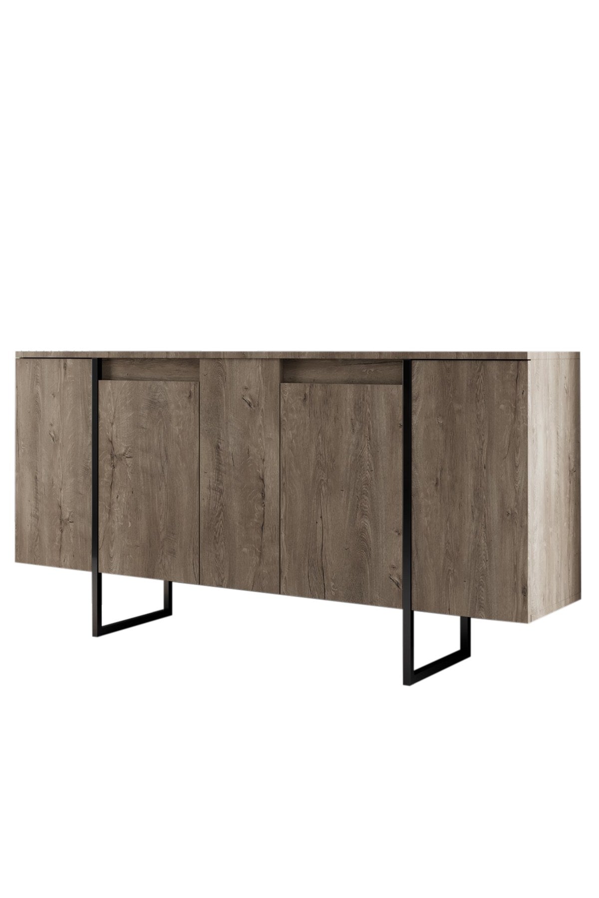Furniture Sets - Furniture Set Walnut Luxury - Coffee Table + TV Furniture + Dresser - Black Frame - Dimehouse