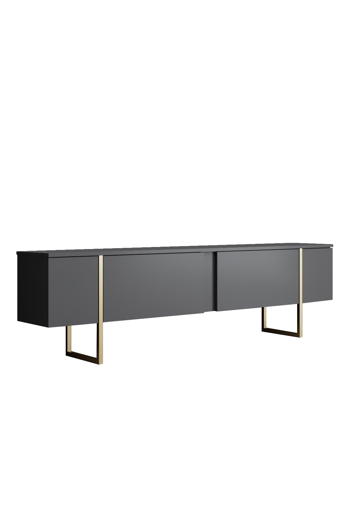 Furniture Sets - Furniture Set Anthracite Luxury - Coffee Table + TV Furniture + Sideboard - Golden Frame - Dimehouse