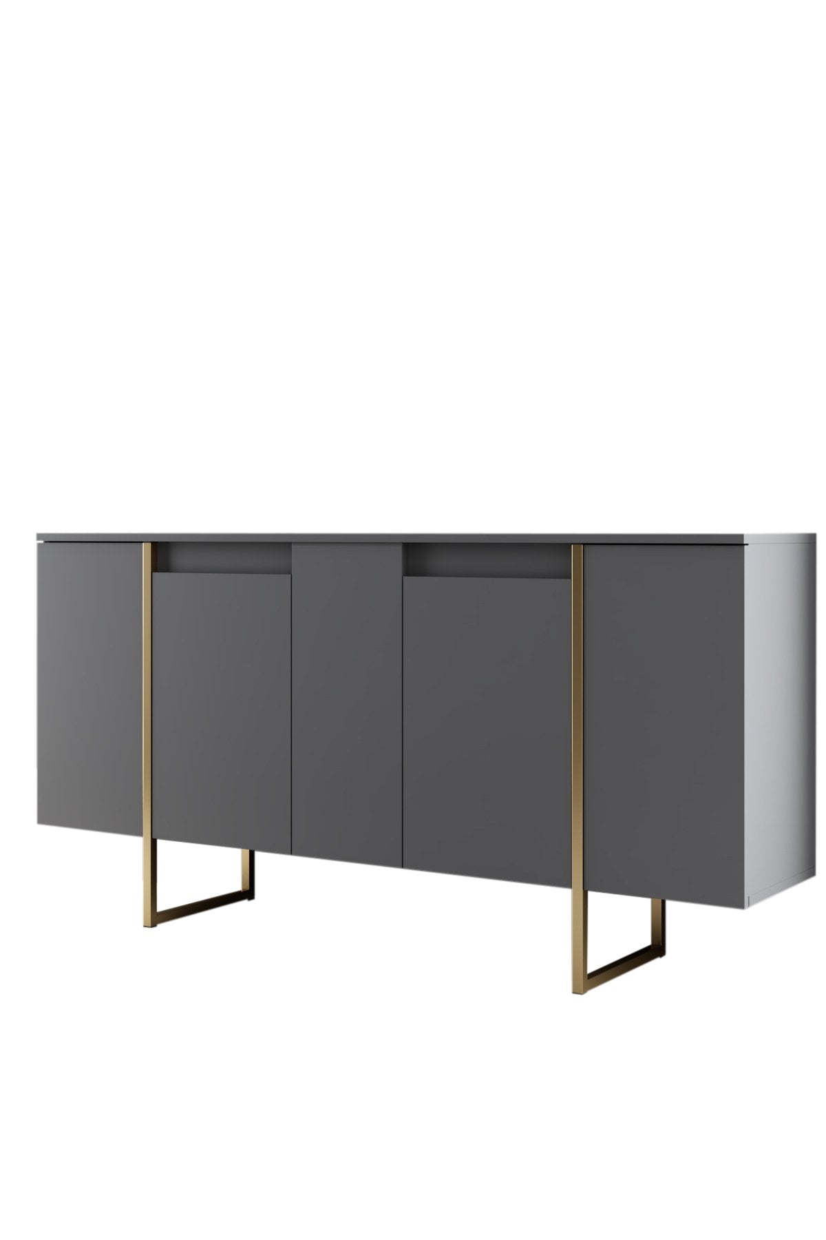 Furniture Sets - Furniture Set Anthracite Luxury - Coffee Table + TV Furniture + Sideboard - Golden Frame - Dimehouse
