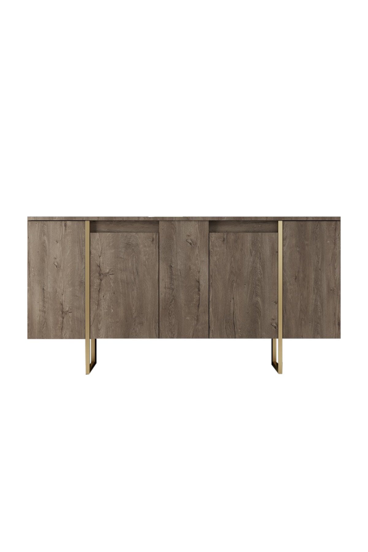 Furniture Sets - Furniture Set Walnut Luxury - Coffee Table + TV Furniture + Sideboard - Golden Frame - Dimehouse