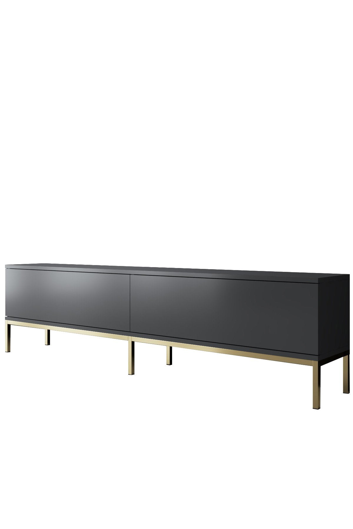 TV Furniture - TV Furniture Lord Anthracite Gold Melamine 180x47x30 cm - Dimehouse