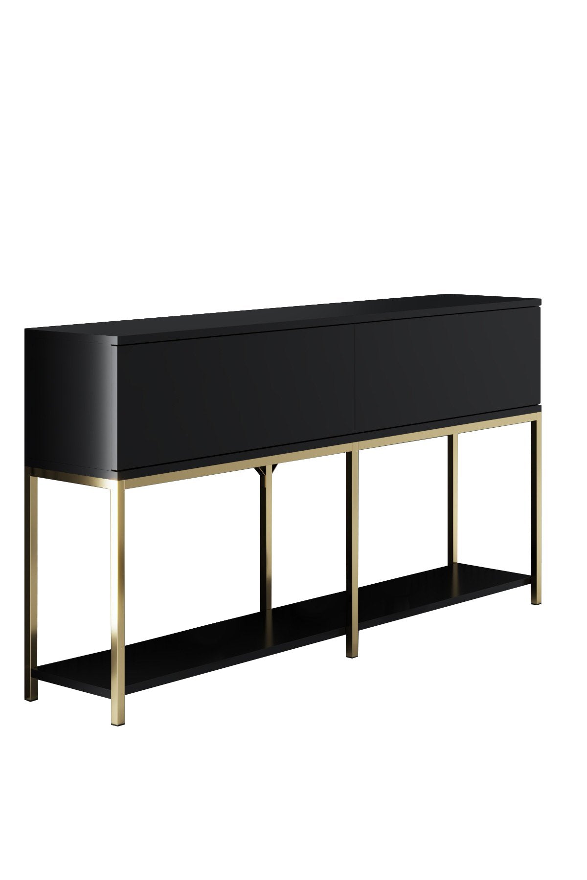 Furniture Sets - Furniture Set Black Lord - Coffee Table + TV Furniture + Sideboard - Golden Frame - Dimehouse