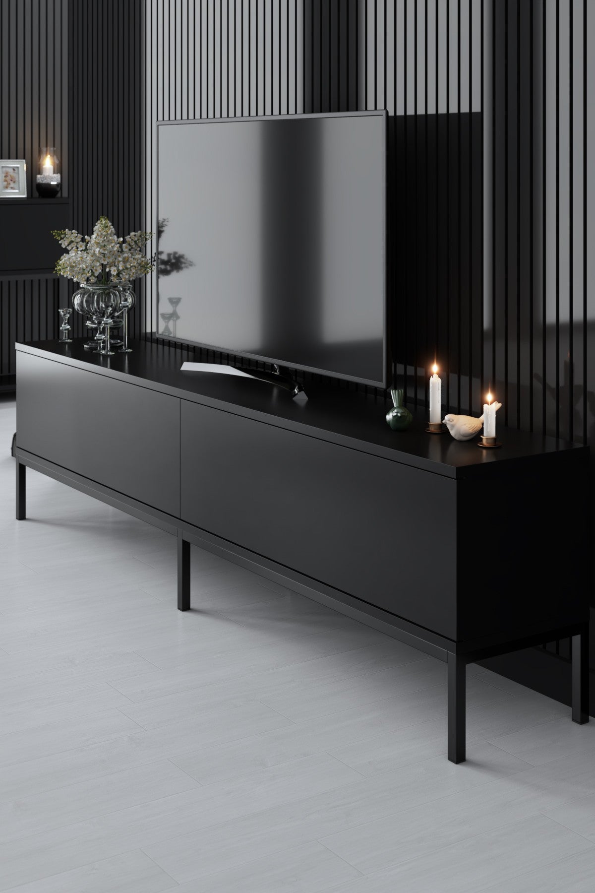 Furniture Sets - Furniture Set Black Lord - Coffee Table + TV Furniture + Dresser - Black Frame - Dimehouse