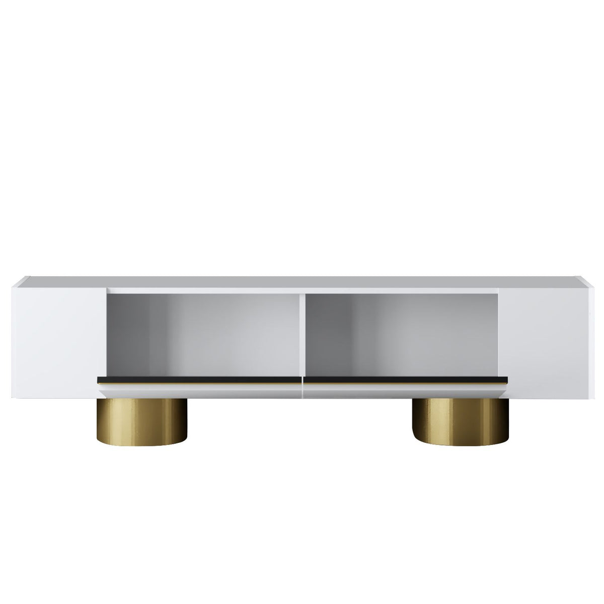 TV Furniture - TV Furniture White Bohem 180x50x30 - Golden Frame - Dimehouse