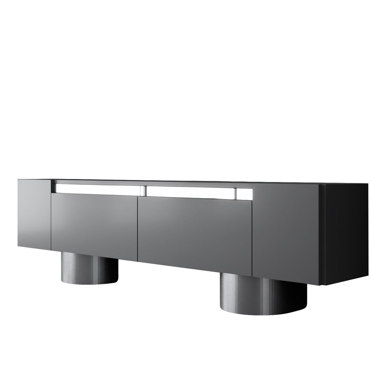 TV Furniture - TV Furniture Anthracite Bohem 180x50x30 - Silver Frame - Dimehouse