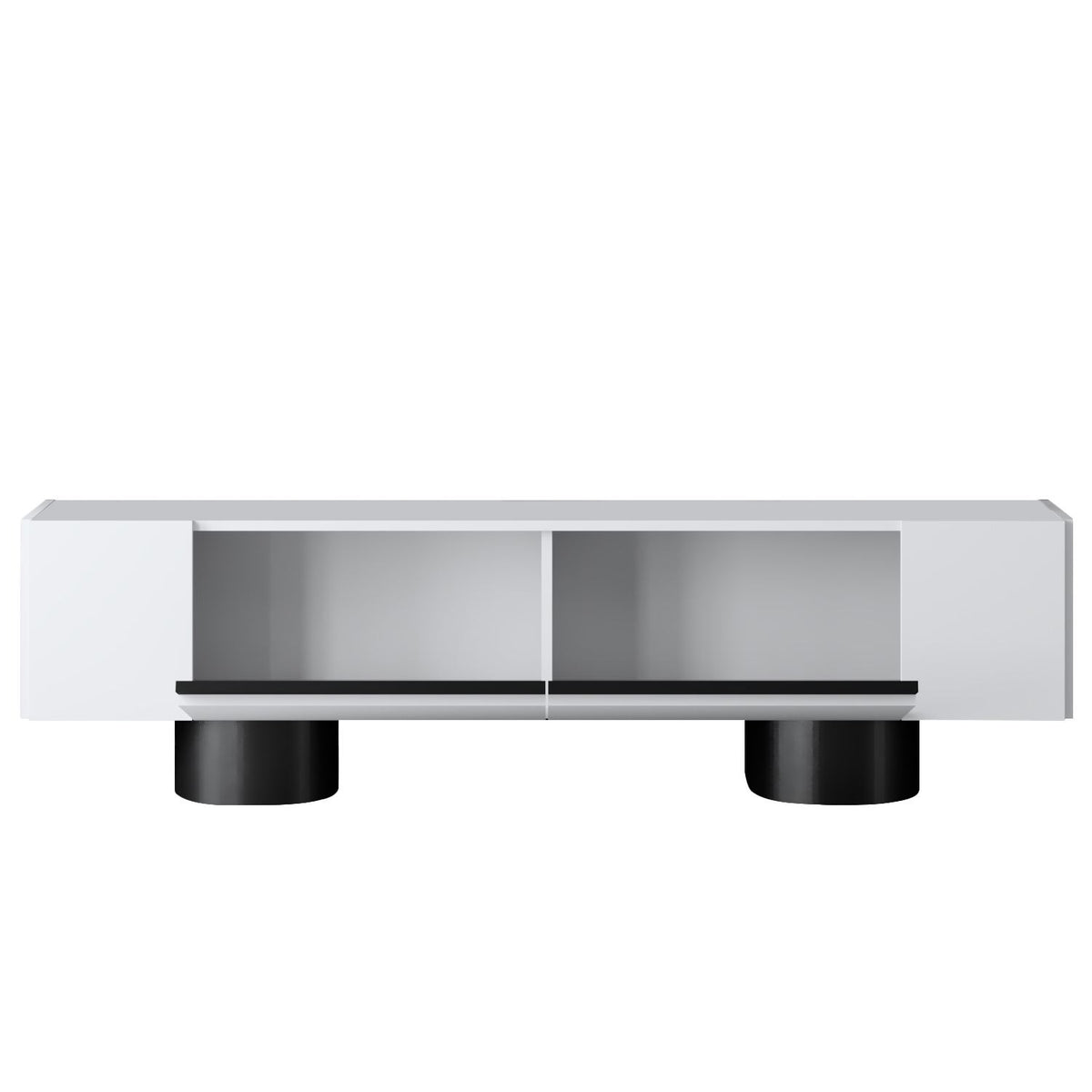 TV Furniture - TV Furniture White Bohem 180x50x30 - Black Frame - Dimehouse