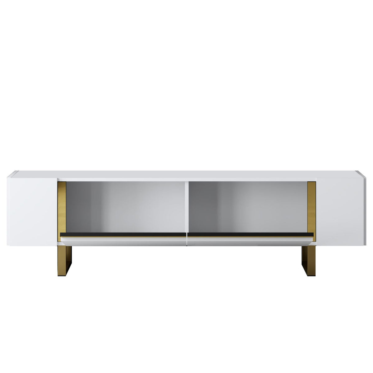 TV Furniture - TV Furniture White Yildiz 180x50x30 - Golden Frame - Dimehouse