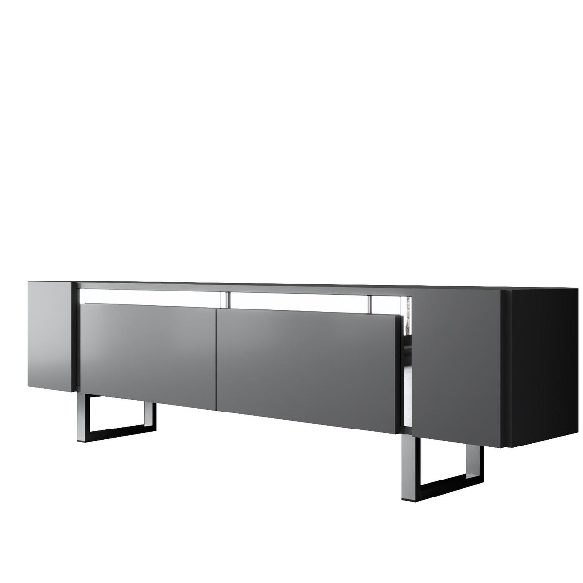 TV Furniture - TV Furniture Anthracite Yildiz 180x50x30 - Silver Frame - Dimehouse
