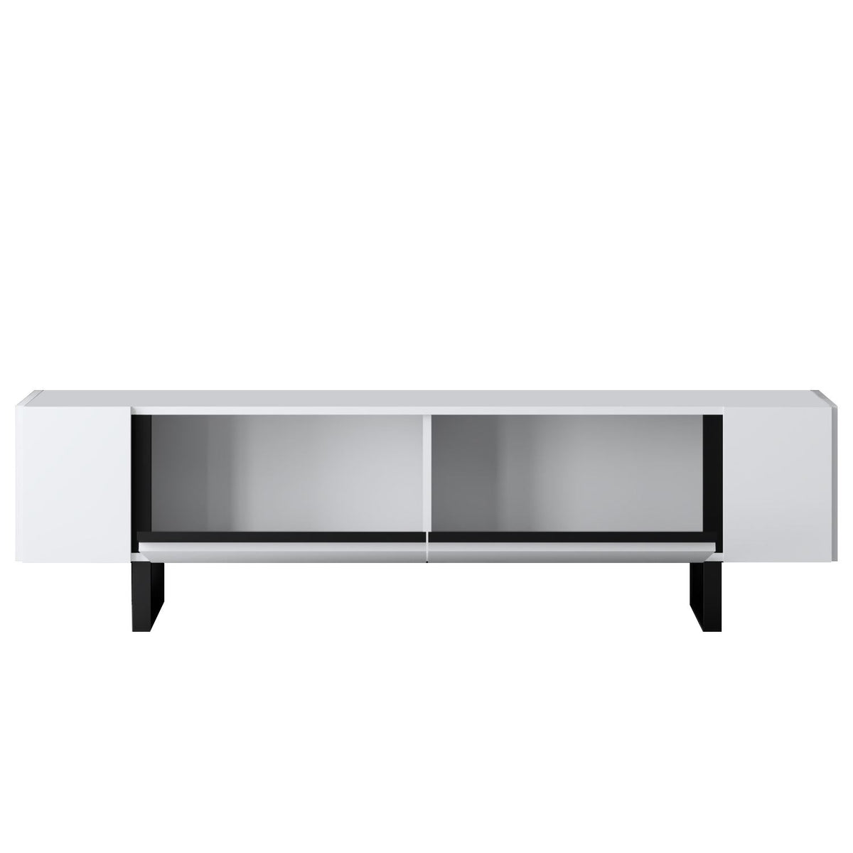 TV Furniture - TV Furniture White Yildiz 180x50x30 - Black Frame - Dimehouse