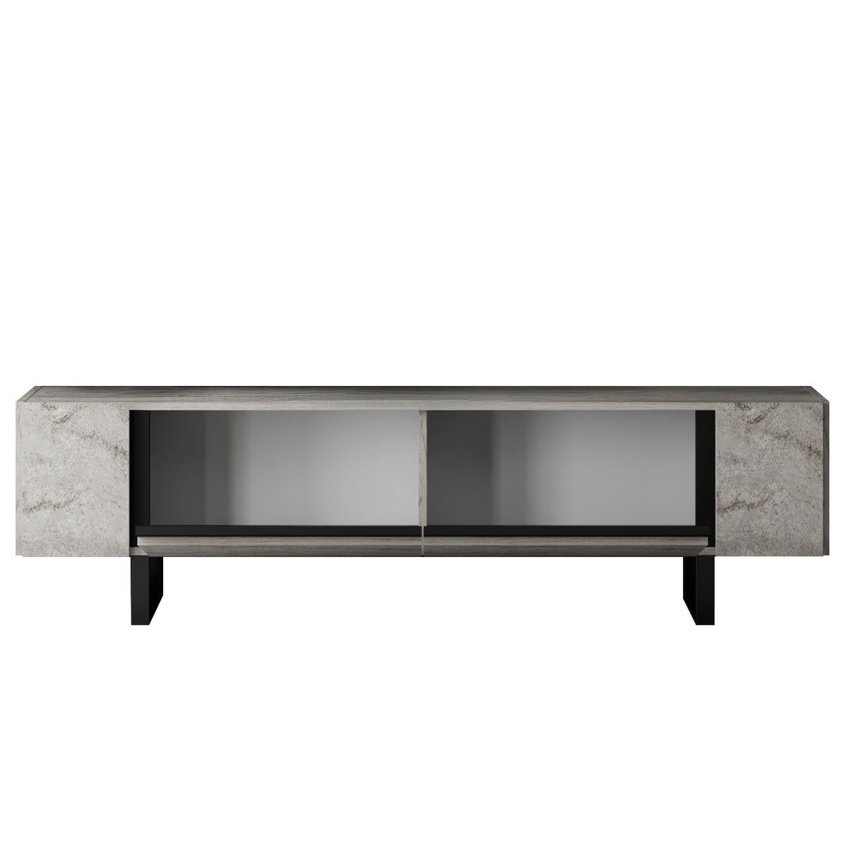 TV Furniture - TV Furniture Travertine Yildiz 180x50x30 - Black Frame - Dimehouse