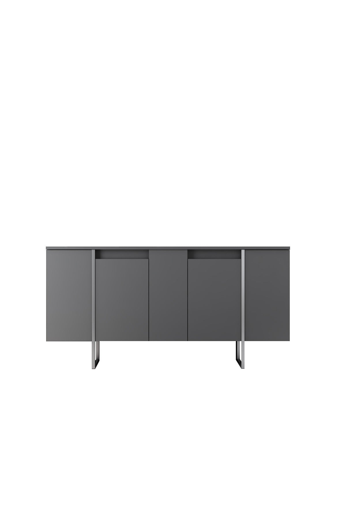 Sideboards - Modern Sideboard Anthracite Luxury 160x80x35 - Silver Frame - Dimehouse