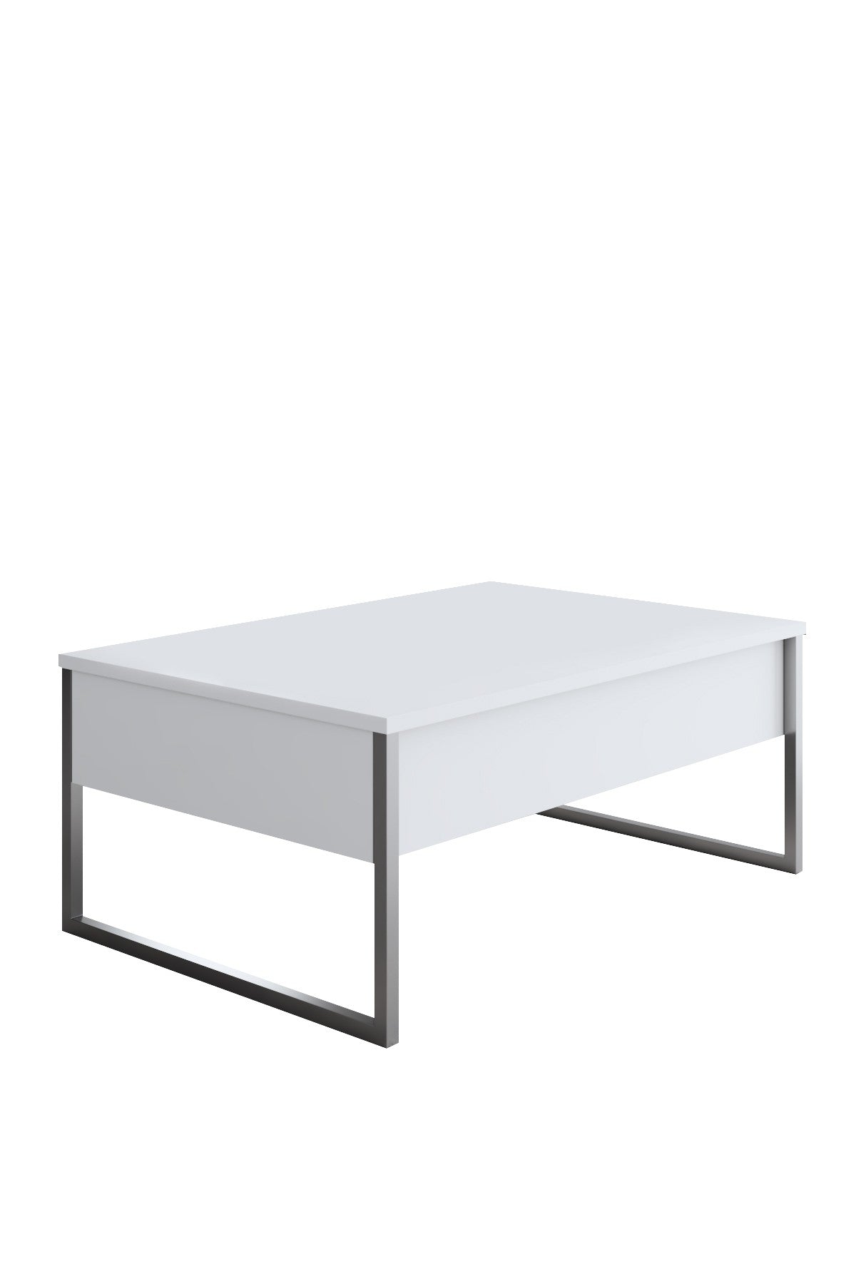 Coffee Tables - Rectangular Coffee Table White Luxury 90x60 - Silver Frame - Dimehouse