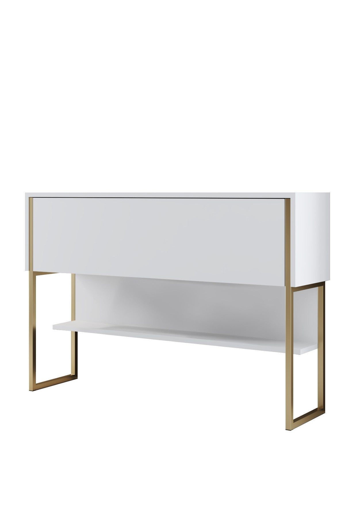 Sideboards - Modern Sideboard White Luxury 120x80x30 - Golden Frame - One Compartment - Dimehouse