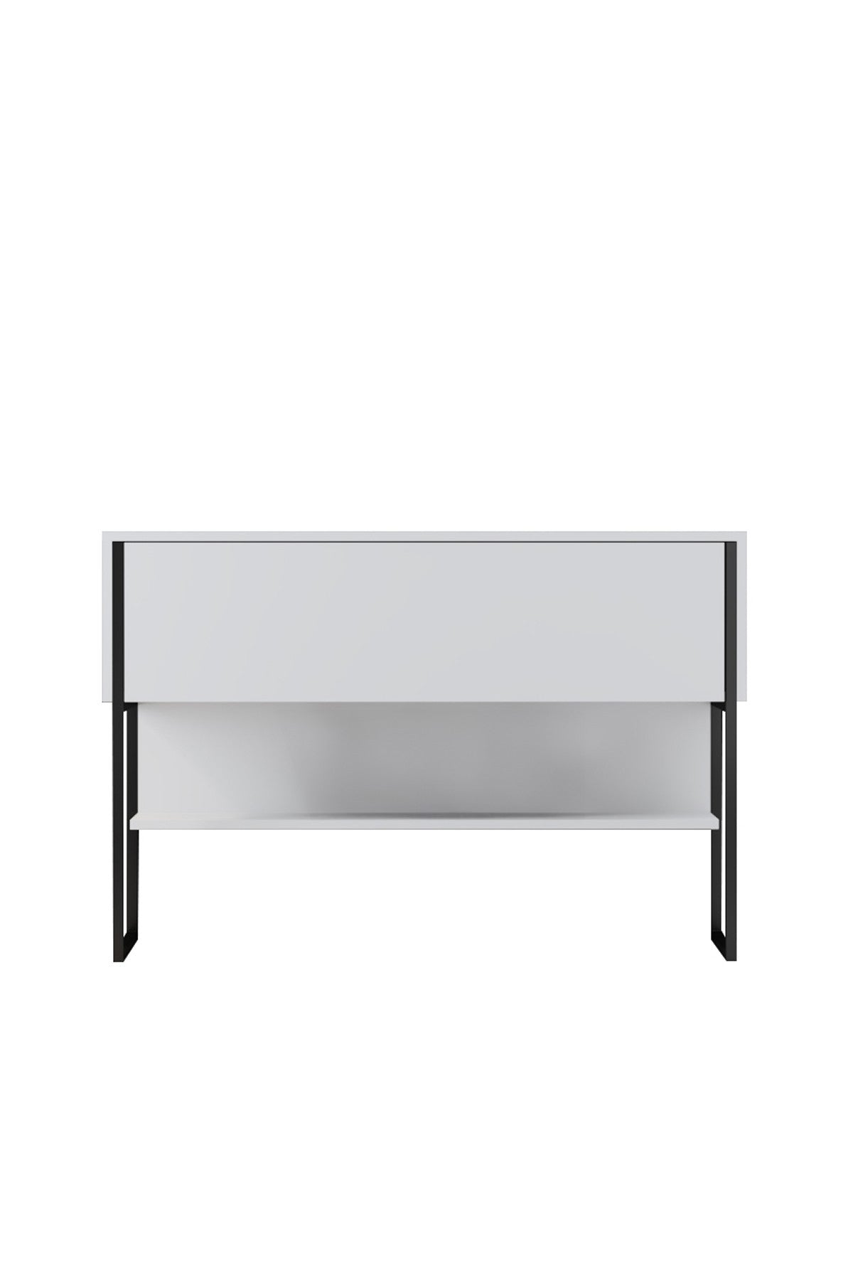 Sideboards - Modern Sideboard White Luxury 120x80x30 - Black Frame - One Compartment - Dimehouse