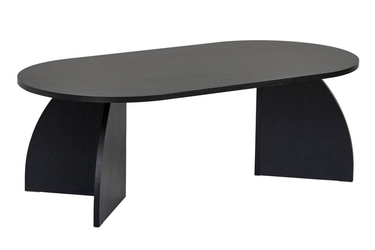 Melina coffee table oval in wood black 120 cm Melamine coated wood composite