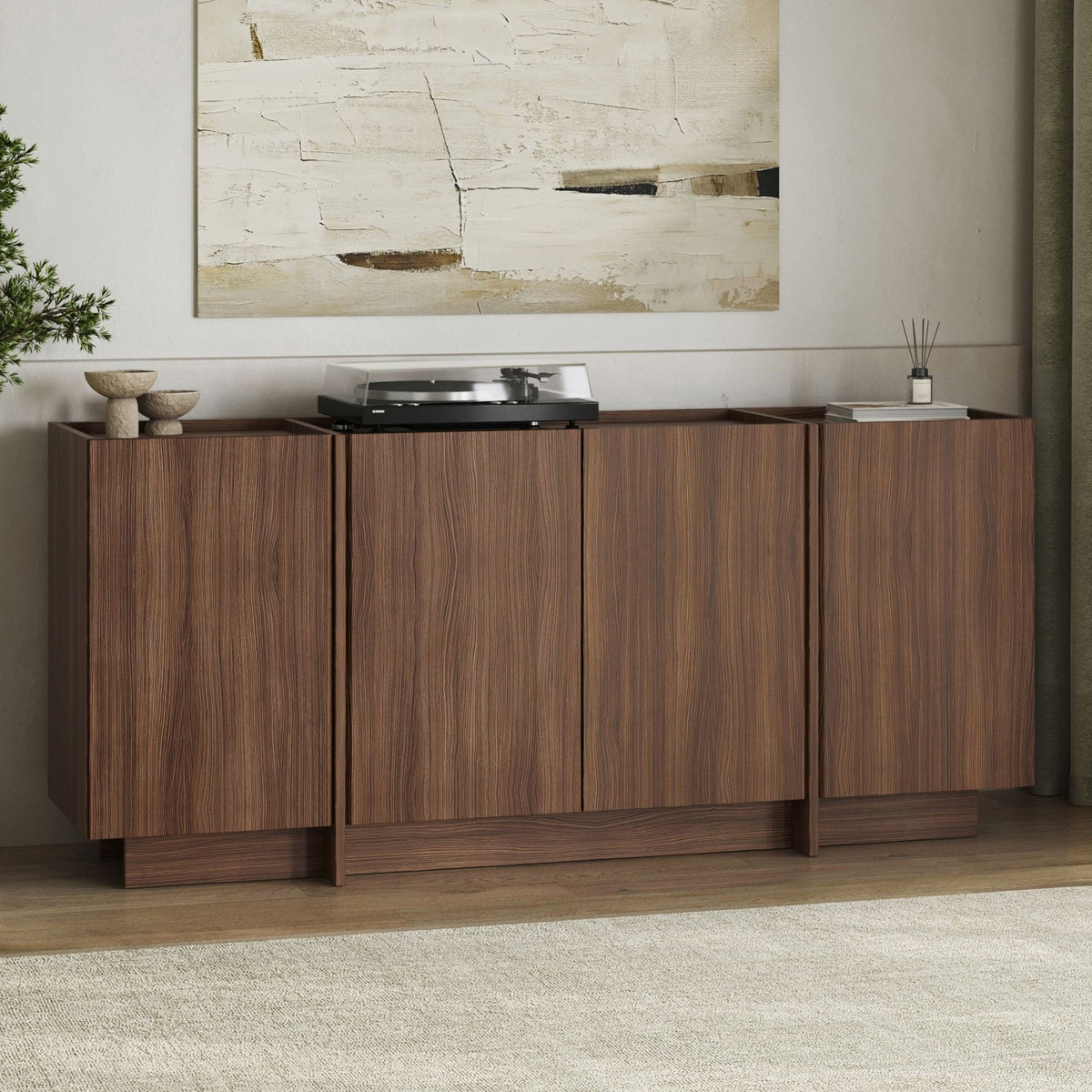 Dorma console table in Milano walnut 180 cm Melamine-coated wood composite