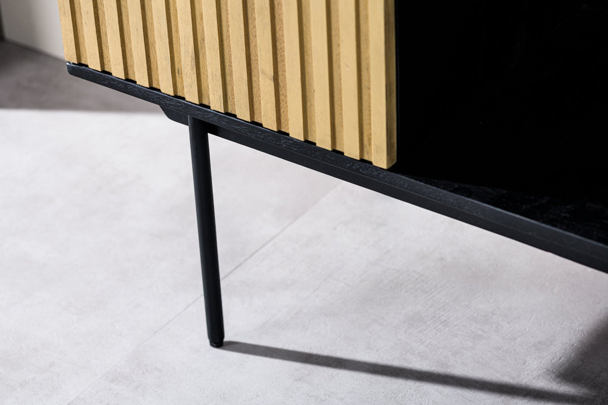 Sideboards - Sideboard Manu Mango wood black natural 160x40x86 cm - Dimehouse