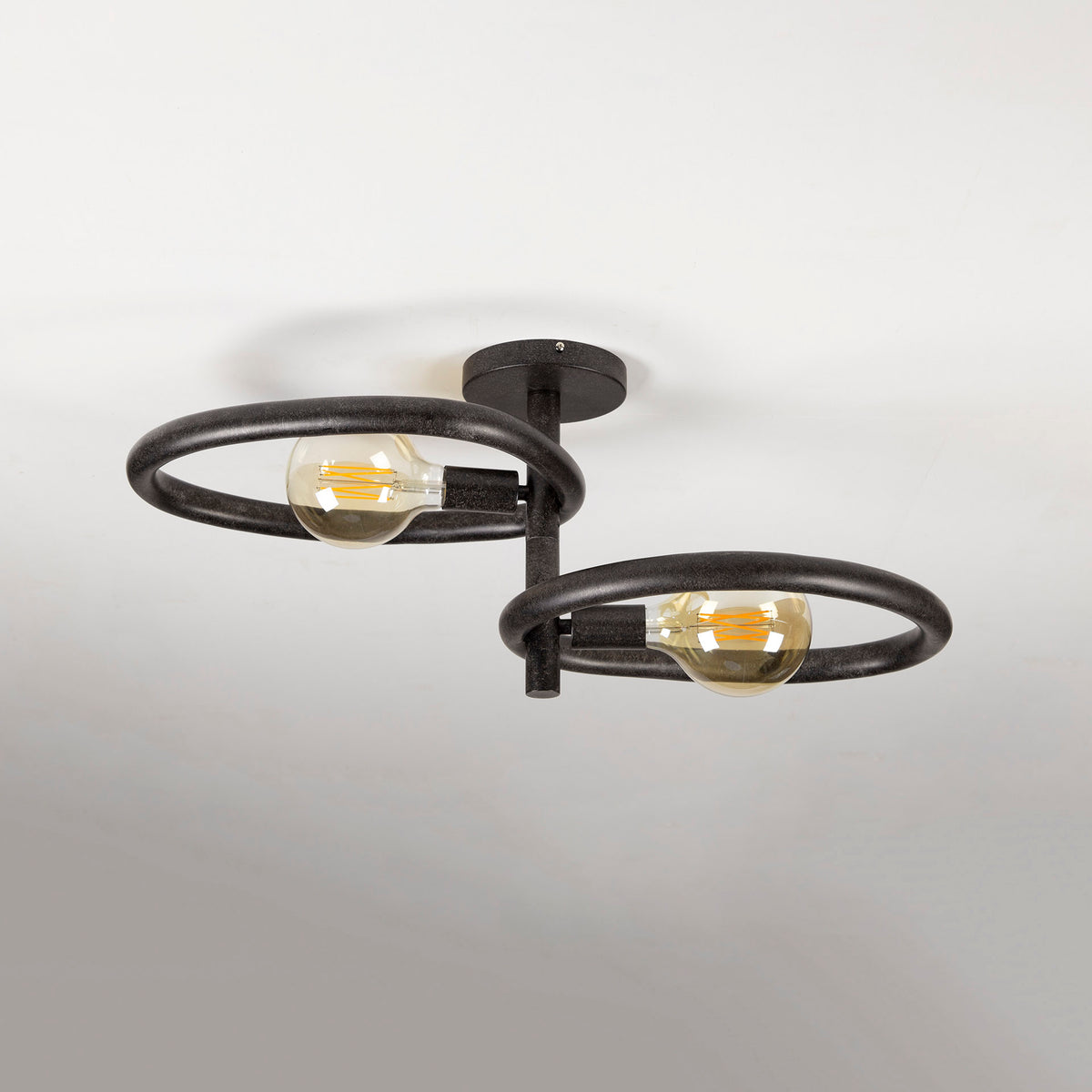 Ceiling lamps - Ceiling lamp Nova Duo 2 - light Black Metal - Dimehouse