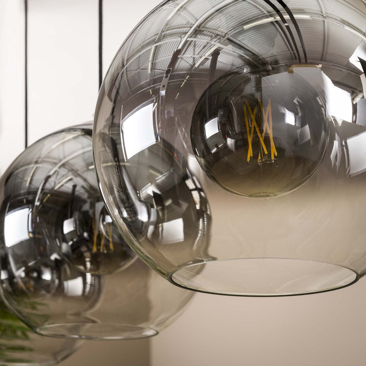 Hanging lamps - Glass hanging lamp Juliette 3 - light smokey glass - Dimehouse