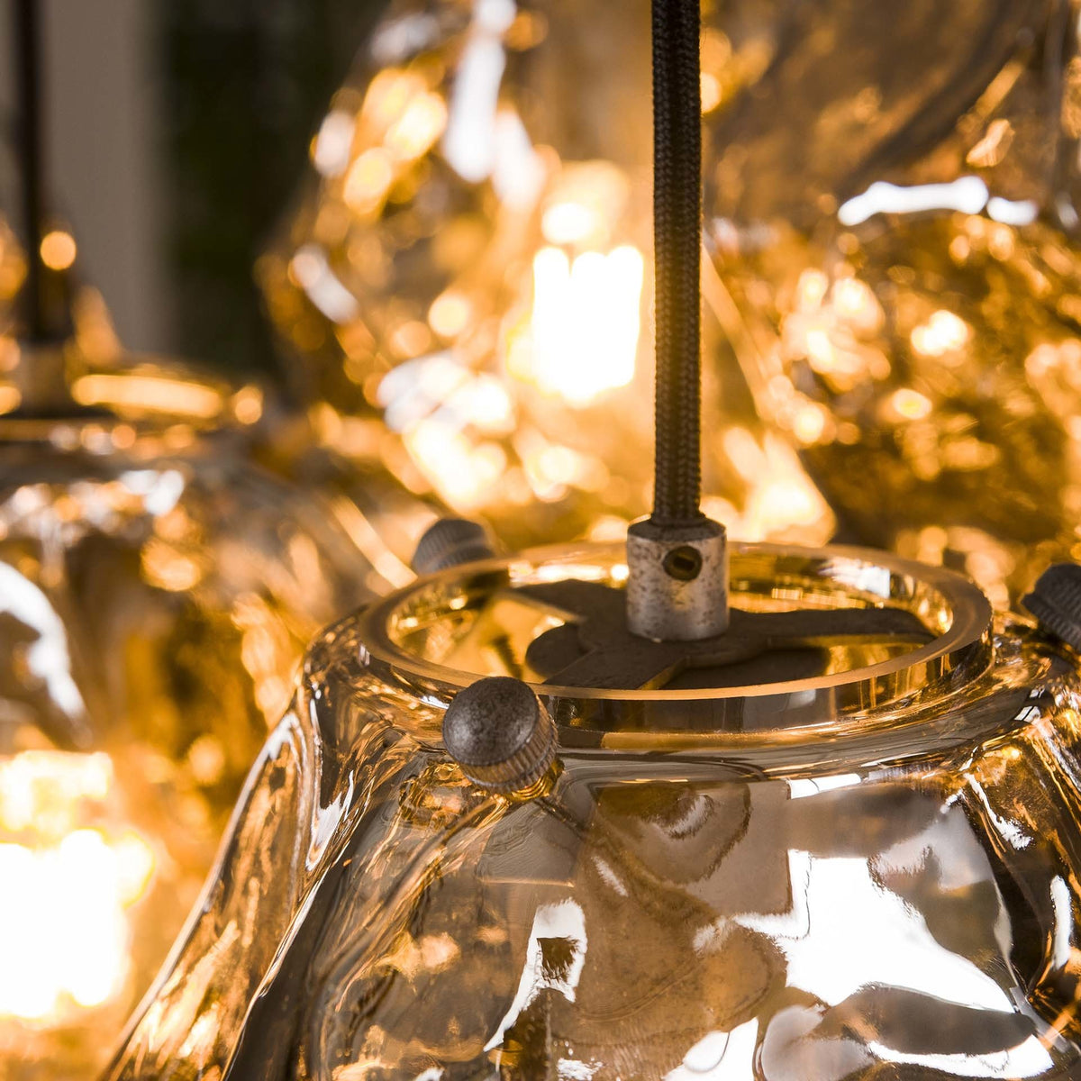 Hanging lamp Rocks DH Interior Chromed LxWxH 104x55x36 Glass Atmospheric photo detail