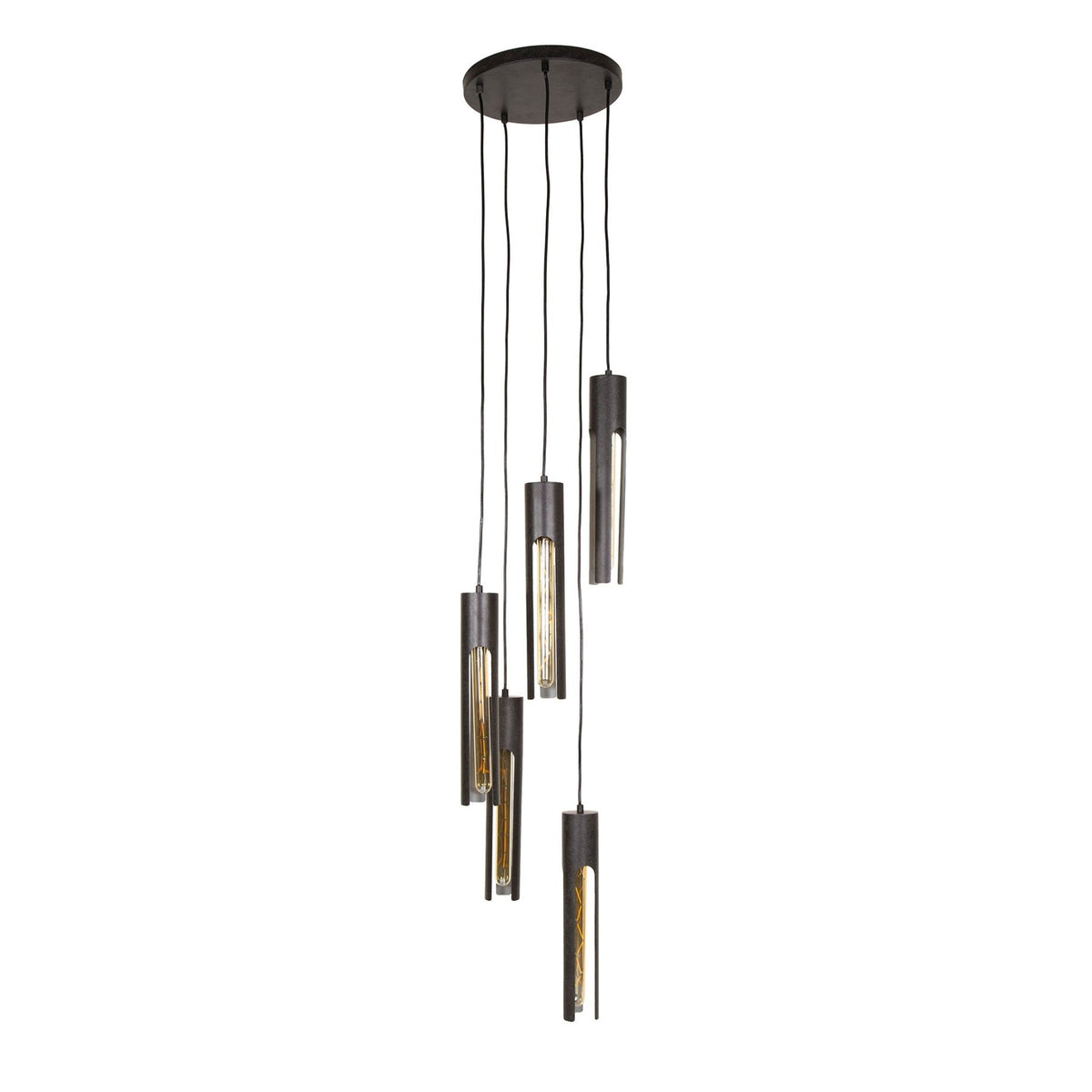 Hanging lamps - Hanging lamp Judy 5 - slightly stepped black - Dimehouse