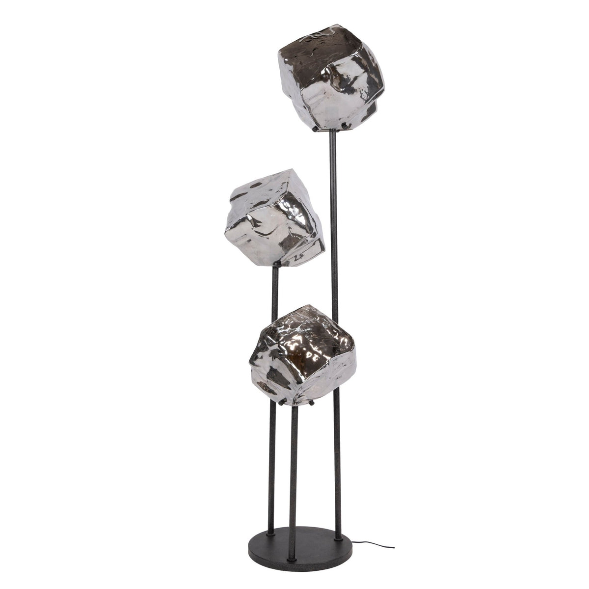 Floor lamp - Floor lamp 3 - light stepped chrome glass Rocks - Dimehouse