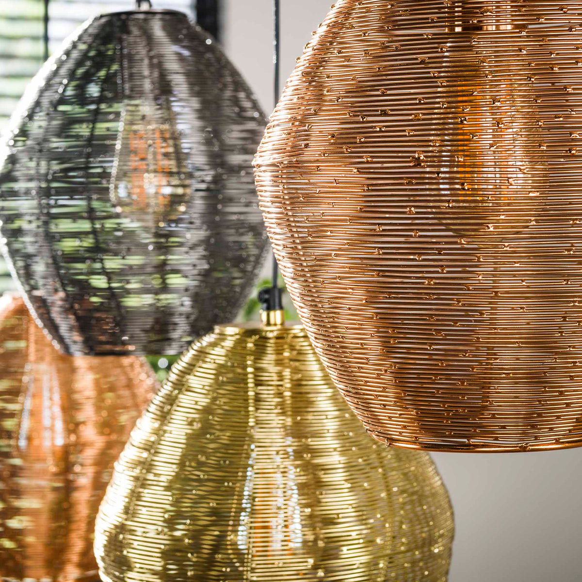 Hanging lamps - Hanging lamp Wez 5 - light colored nickel - Dimehouse