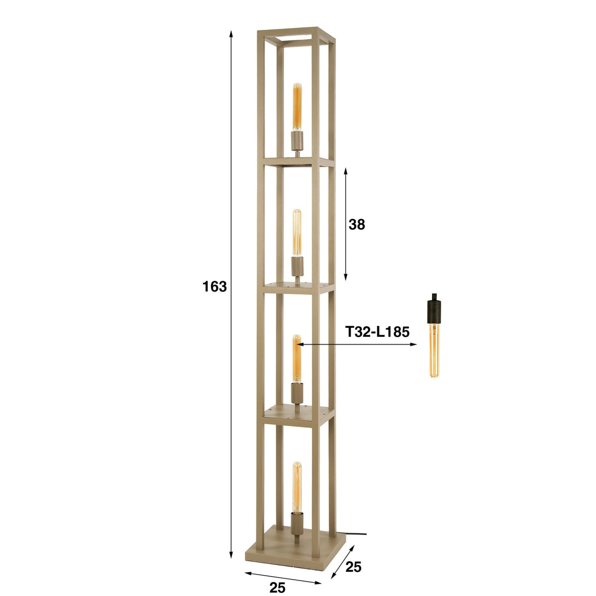Floor lamps - Design floor lamp Ardon 4 - light Beige 160 cm - Dimehouse