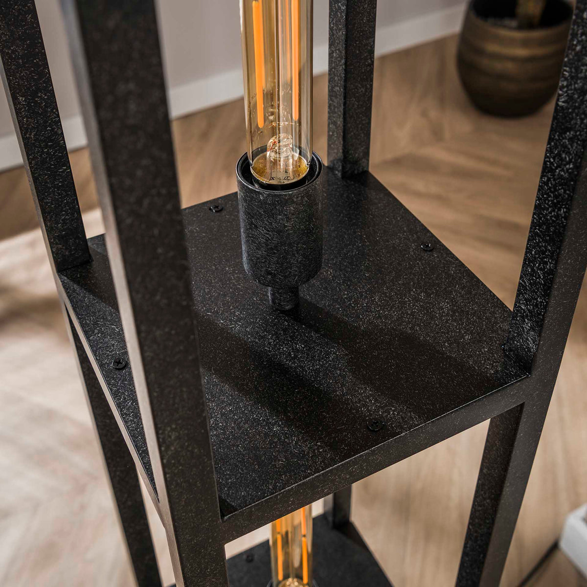 Floor lamps - Industrial floor lamp Ardon 4 - light Black metal - Dimehouse