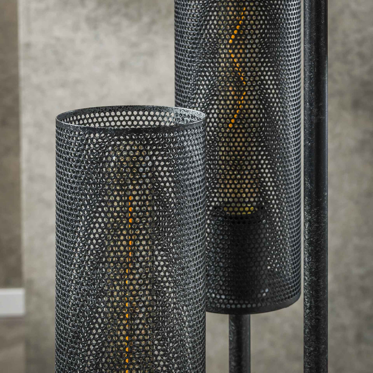Floor lamps - Floor lamp Zavi 5 - light stepped mesh black - Dimehouse