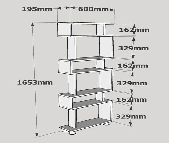Bookcases - Design shelving unit white melamine Block 60x165x19.5 cm - Dimehouse