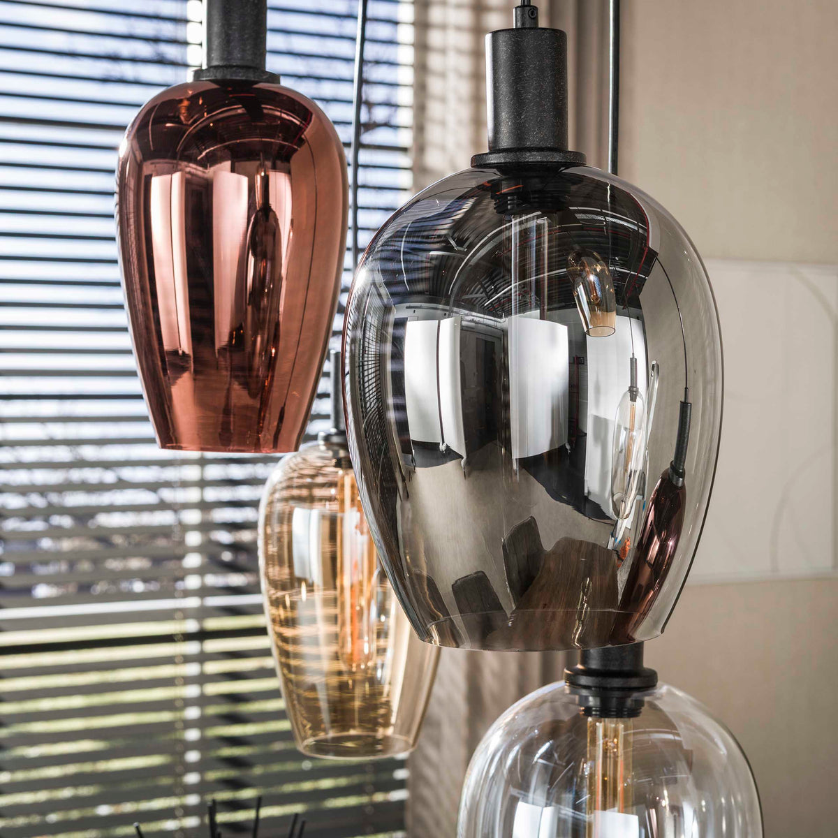 Hanging lamp - Hanging lamp 7 - light colored glass Ayaz - Dimehouse