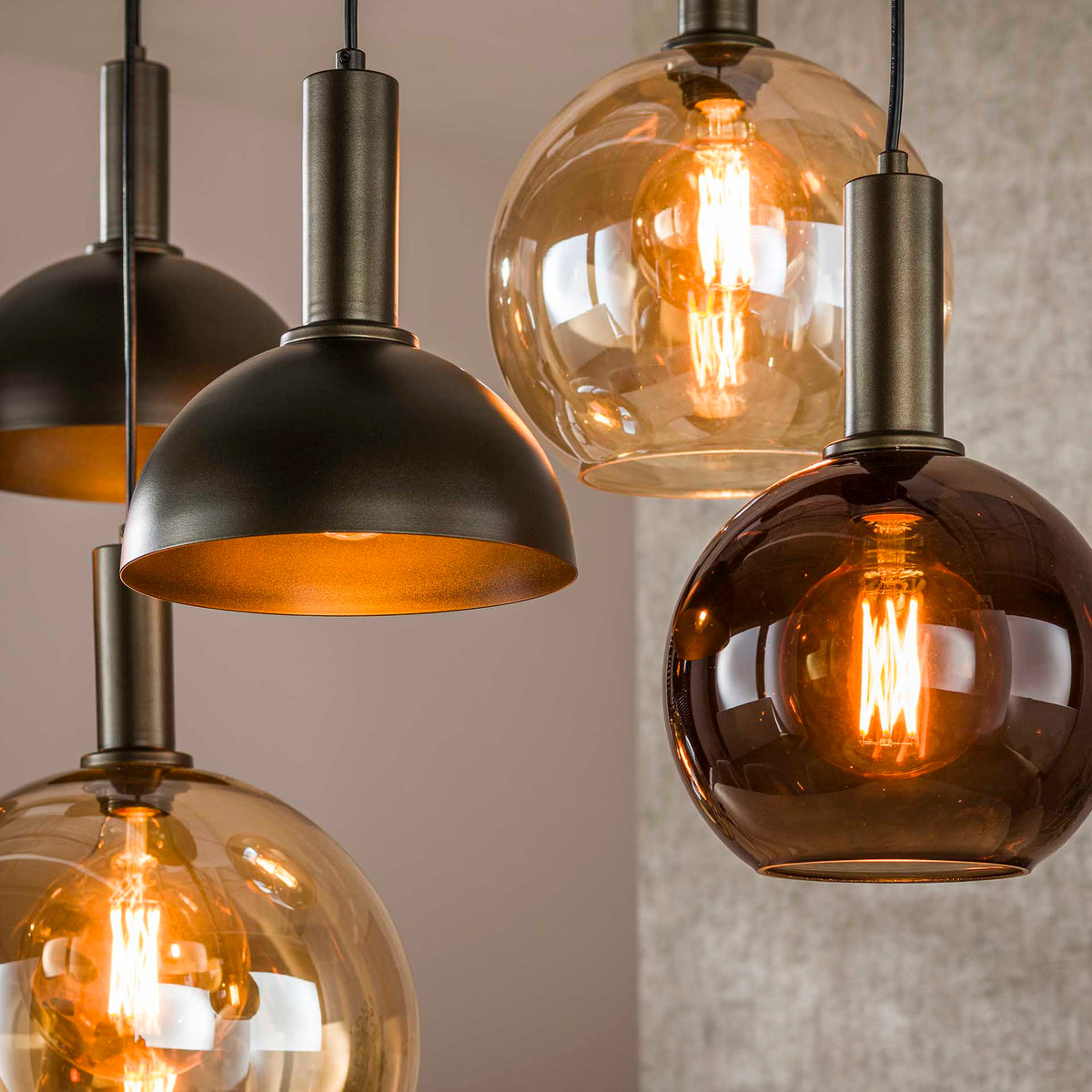 Hanging lamps - Cluster Hanging lamp Sienna 7 - light Brown - Dimehouse